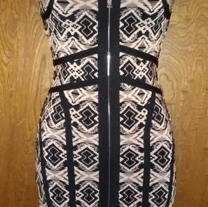 Arden B black and tan bodcon dress